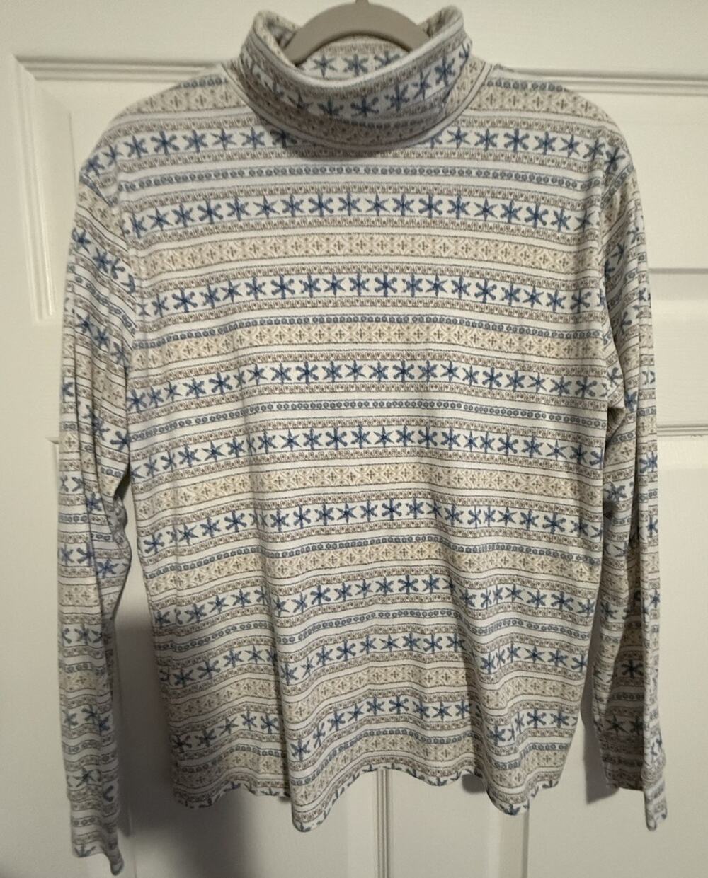 Vintage Classic Elements Nordic Print Turtleneck M Made in Singapore
